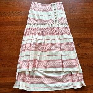 TAGS ON, NEVER WORN RAISSA A-line Striped High Low Skirt